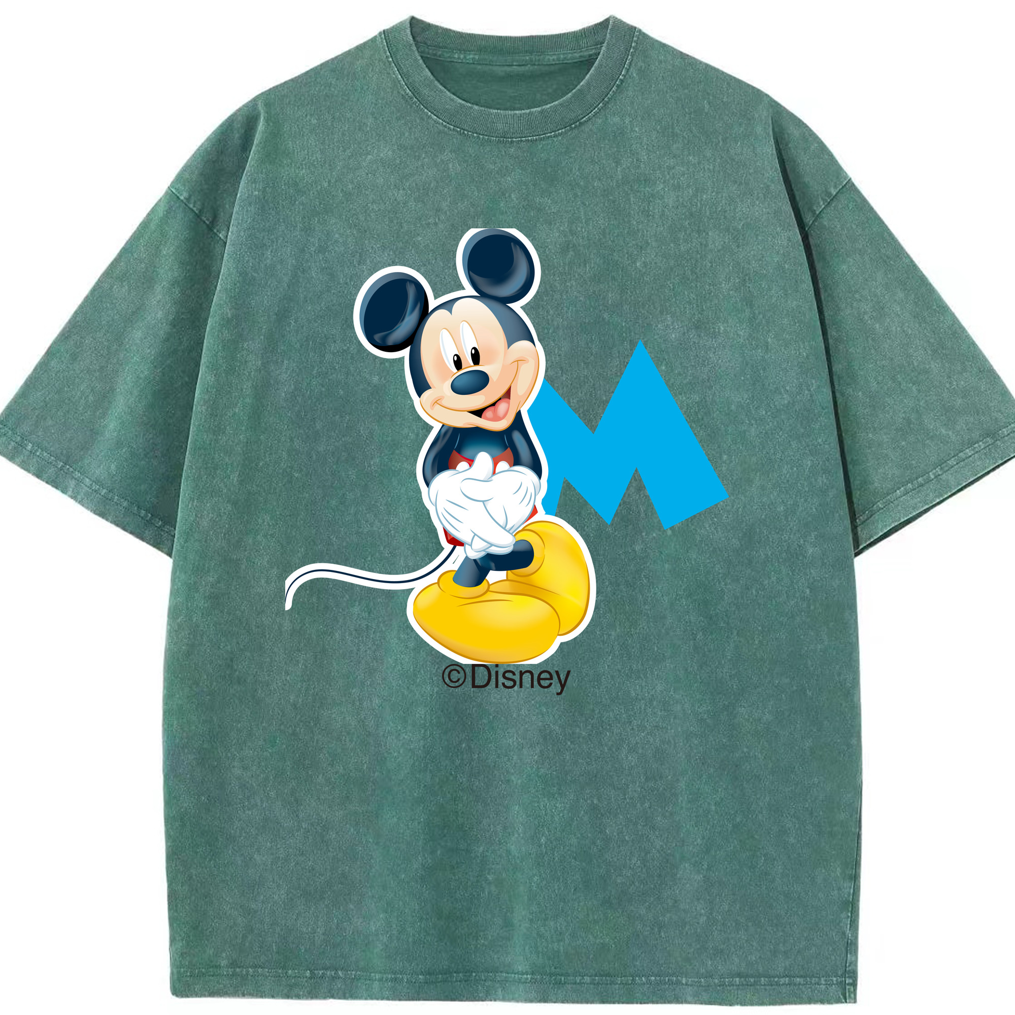 （画像用） ミッキーマウス Mickey Mouse 綿100% ヴィンテージ風 半袖Tシャツ（フロントプリント）